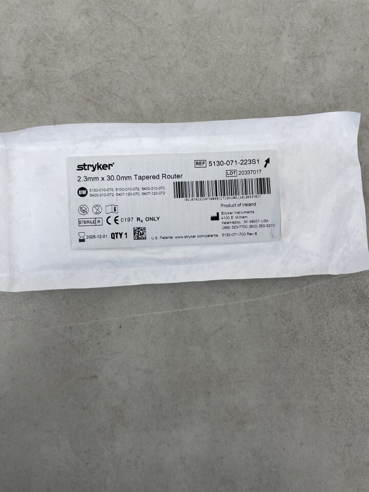 5130-071-223S1 - STRYKER - Tapered Router 2.3mm x 30mm, (EA) - ( Expiry Date: 2025-12-01 )
