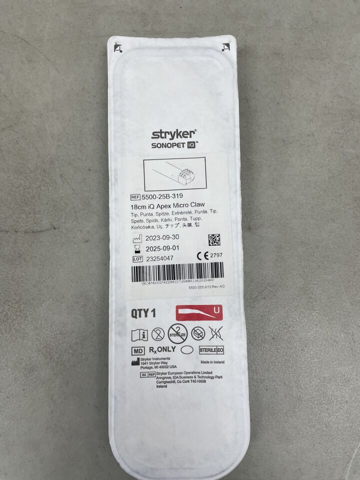 5500-25B-319 - STRYKER - Sonopet IQ 18cm Apex Micro Claw 7.2", (EA) - ( Expiry Date: 2025-09-01 )