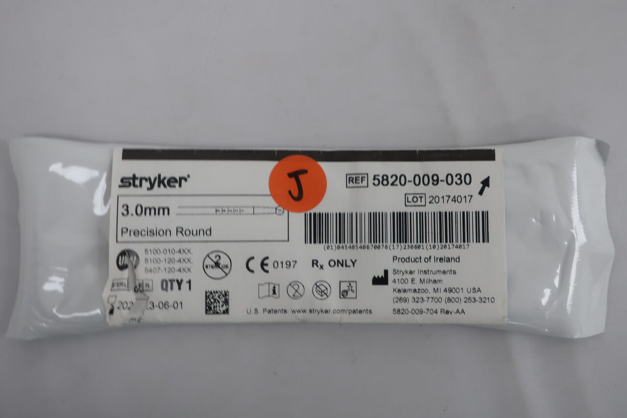 5820-009-030 - STRYKER - Precision Round Flute Burr with RIM Glide Technology, 3 mm, (EA) - ( Expiry Date: 2025-06-01 )