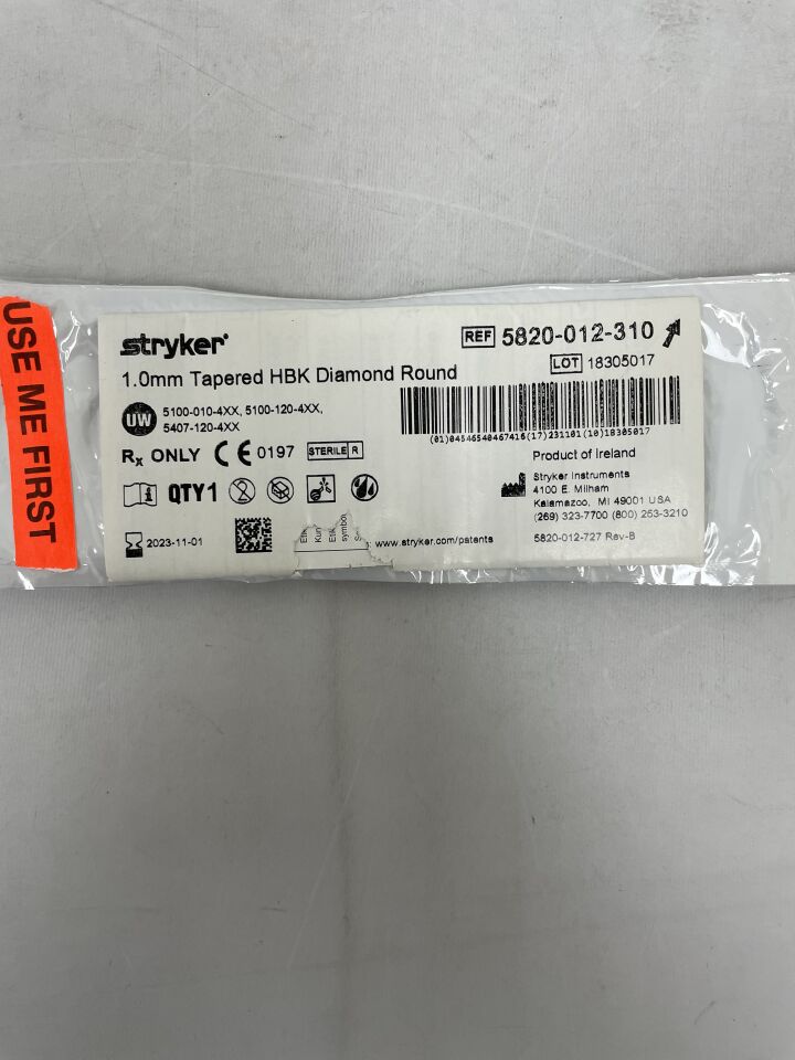 5820-012-310 - STRYKER - Elite Tapered Diamond Bur, Extended 1.0mm, (EA) - ( Expiry Date: 2026-01-01 )