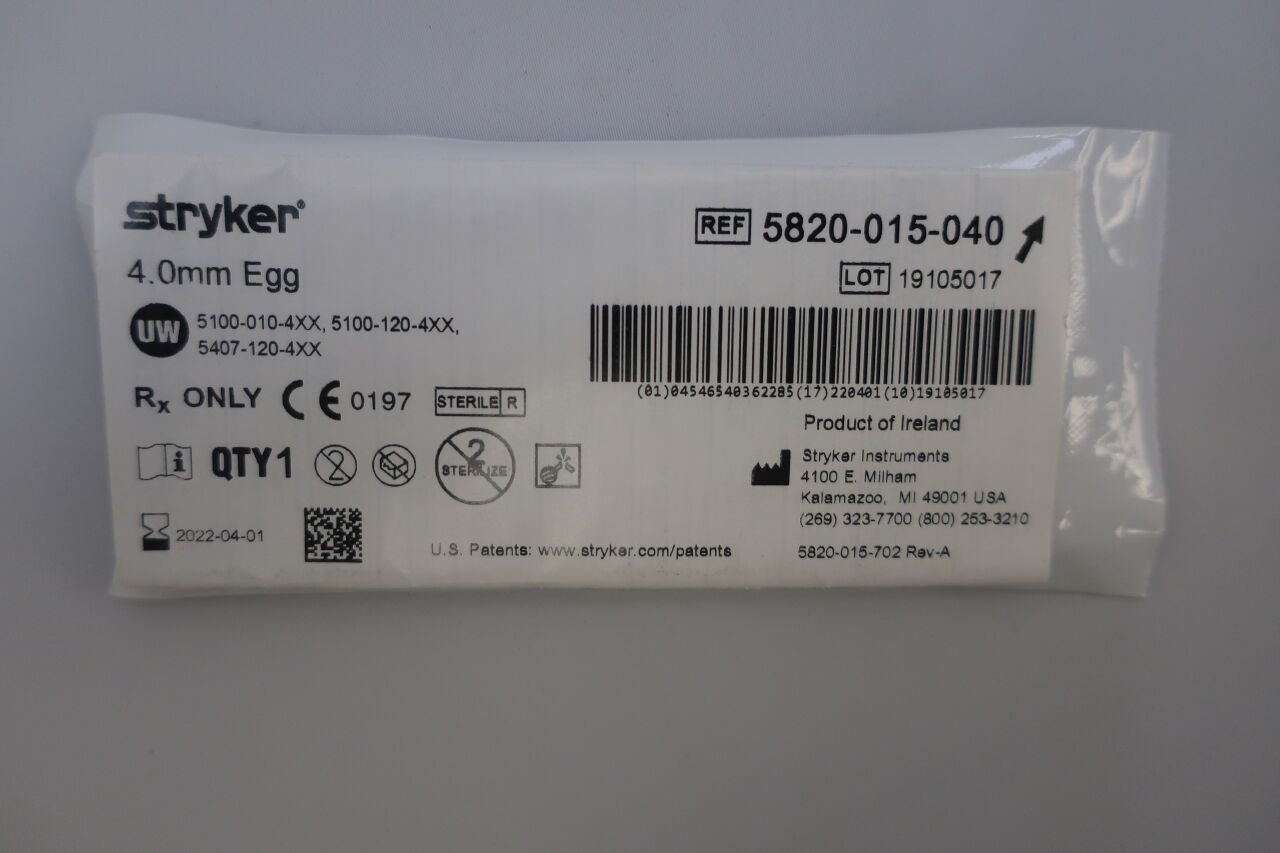 5820-015-040 - STRYKER - Elite Fluted Egg Burr, 4 mm Head Diameter, (EA) - ( Expiry Date: 2023-12-01 )