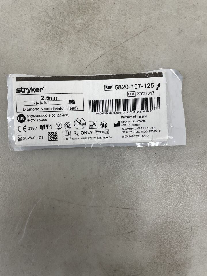 5820-107-125 - STRYKER - Diamond Neuro Match Head 2.5mm, (EA) - ( Expiry Date: 2025-01-01 )