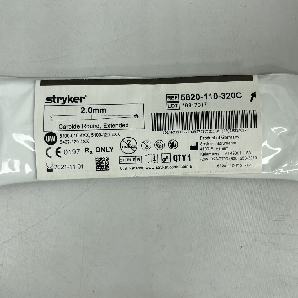 5820-110-320C - STRYKER - Round Bur, 2.0, Carbide, Extended, (EA) - ( Expiry Date: 2023-06-01 )