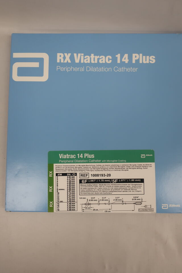 1008193-20 - ABBOTT - VIATRAC 14 Plus Peripheral Dilatation Catheter 5.0 mm x 20 mm x 135 cm, (BX/1) - ( Expiry Date: 2025-10-31 )
