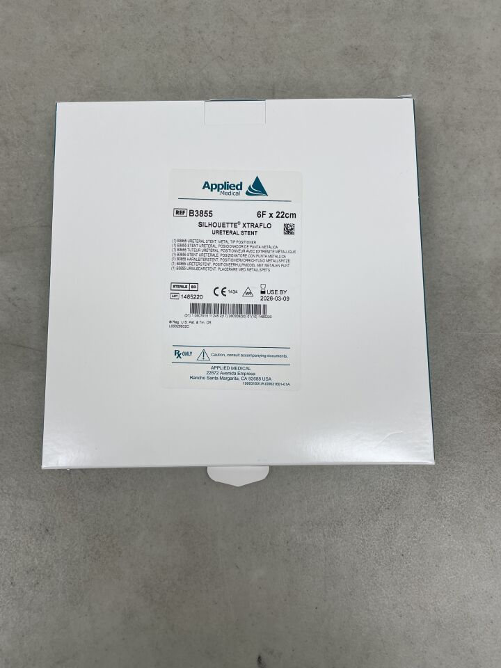B3855 - APPLIED MEDICAL RESOURCES - Polymeric Ureteral Stent, 6 Fr dia. x 22 cm Length, (BX/1) - ( Expiry Date: 2026-03-09 )