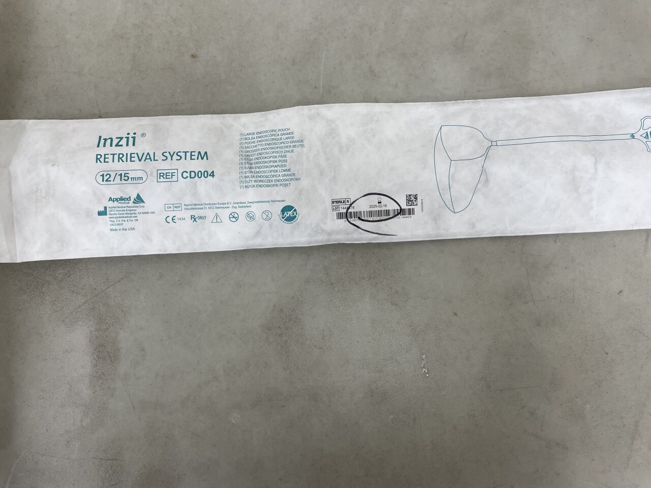 CD004 - APPLIED MEDICAL RESOURCES - Inzii Retrieval System, 1600 mL, 12/15 mm Port, (EA) - ( Expiry Date: 2024-12-21 )