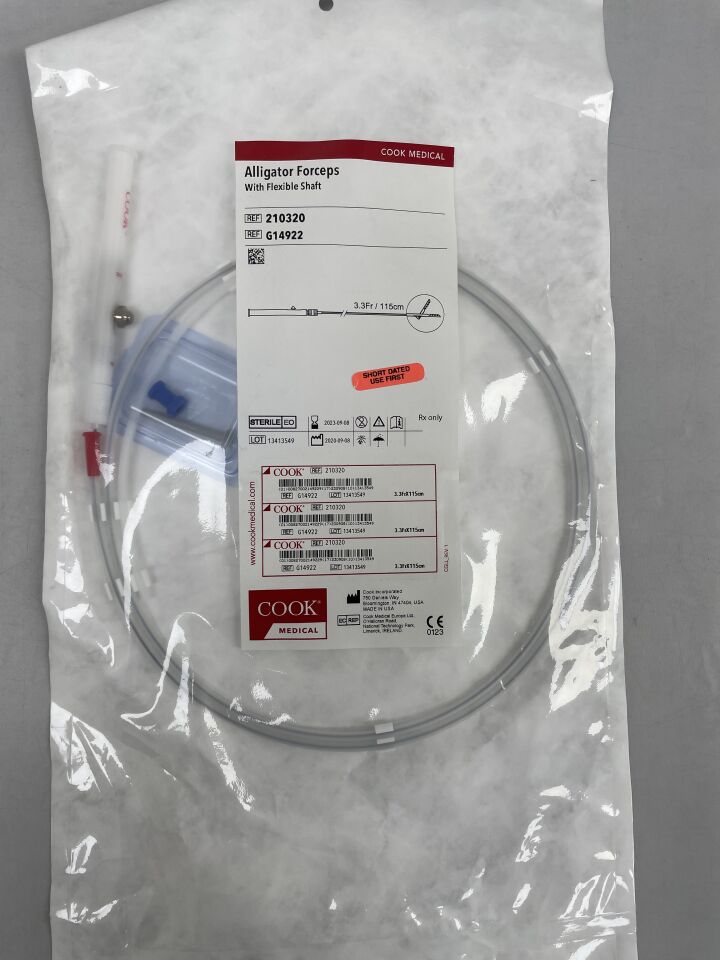 G14922 - COOK - Alligator Forceps with Flexible Shaft - 210320 - 3.3Fr x 115cm, (EA) - ( Expiry Date: 2026-02-28 )