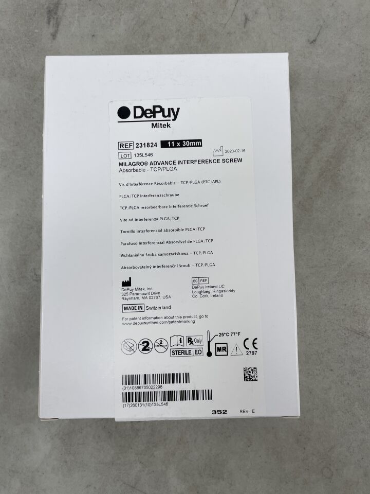 231824 - DEPUY - Milagro Biocryl Rapide Biocomposite Advance Screw, 11 x 30mm , (BX/1) - ( Expiry Date: 2026-01-31 )