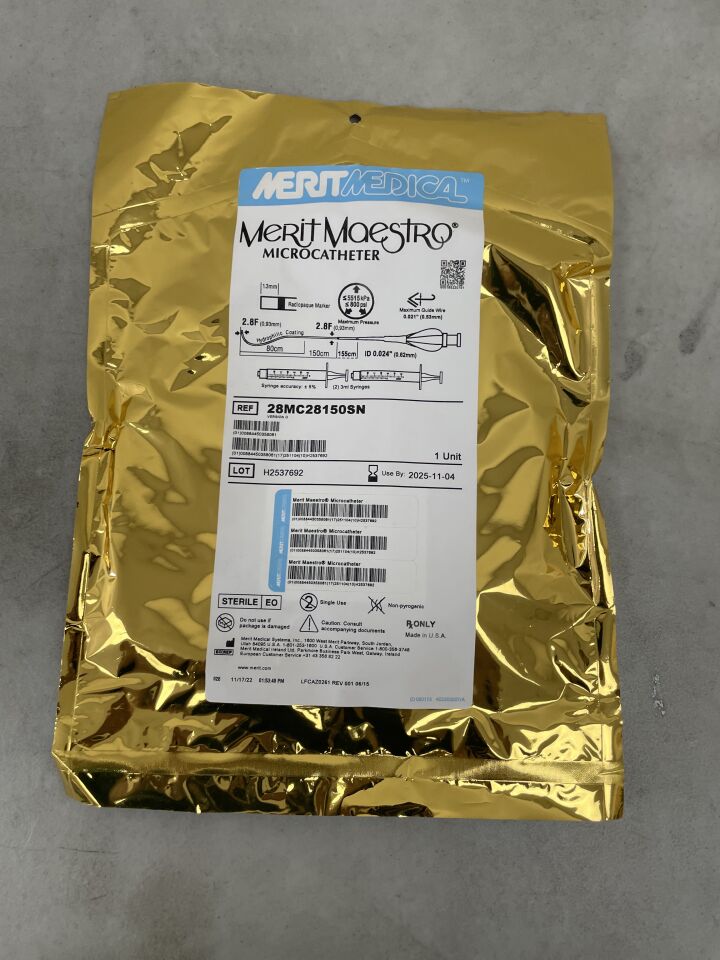 28MC28150SN - MERIT MEDICAL - Maestro Microcatheter 2.8F/2.8F x 150cm, Swan Neck, (EA) - ( Expiry Date: 2025-11-04 )