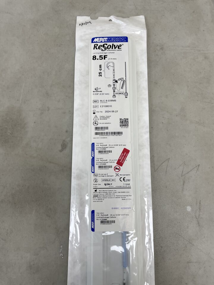 RLC-8-308MB - MERIT MEDICAL - ReSolve Locking Drainage Catheter Set, 8.5F x 25cm, Marker Band, (EA) - ( Expiry Date: 2024-06-27 )