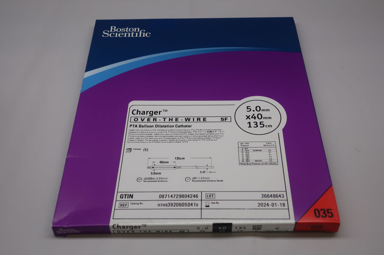3920605041 - BOSTON SCIENTIFIC - charger 0.035" balloon dilatation catheter charger charger 5.0mm x 40mm -, (EA) - ( Expiry Date: 2017-11-24 )