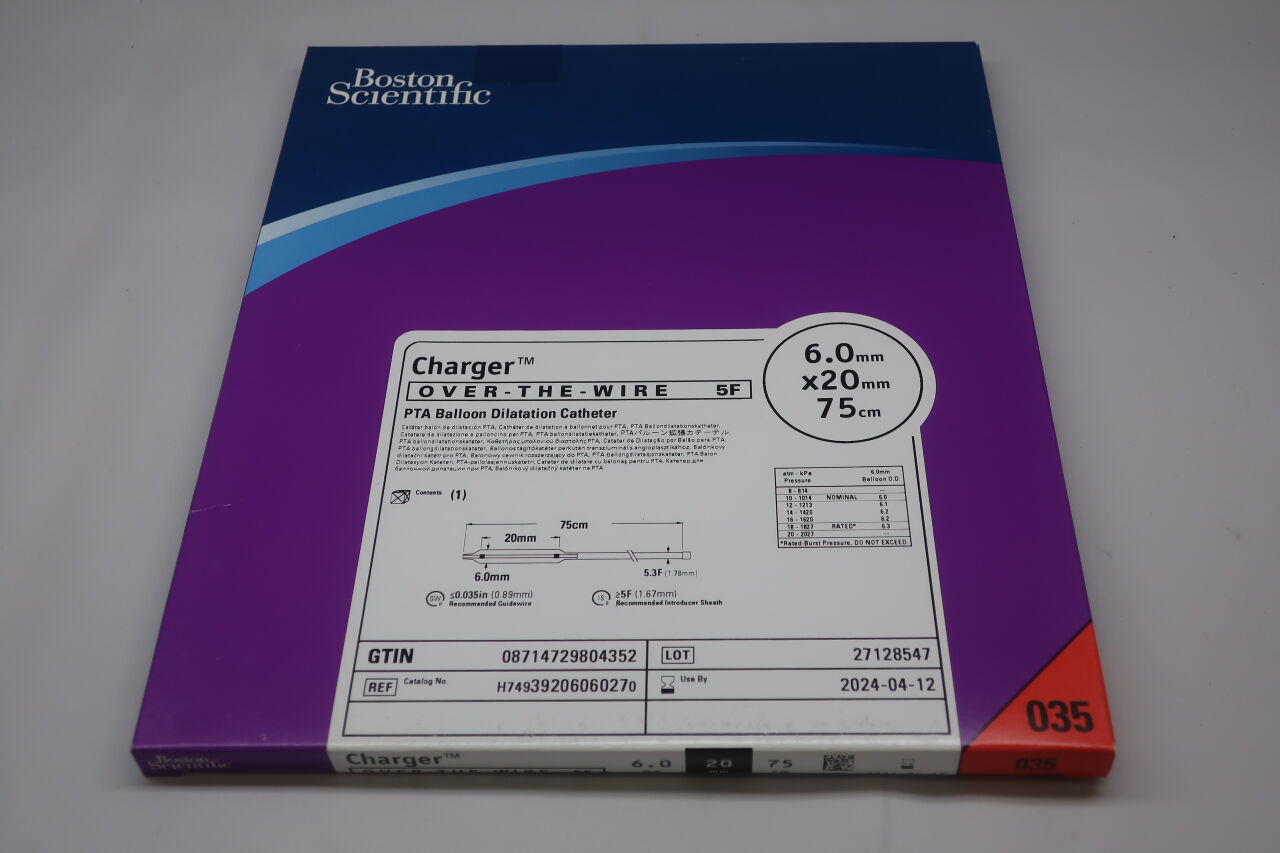 3920606027 - BOSTON SCIENTIFIC - charger pta balloon dilatation catheter - otw - 6.0mm x 20mm x 75cm, (EA) - ( Expiry Date: 2017-12-31 )