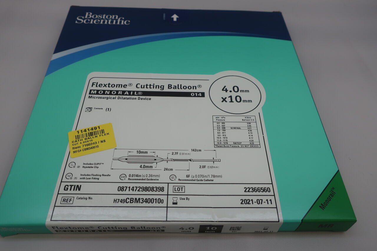 CBM340010 - BOSTON SCIENTIFIC - Flextome Cutting Balloon Microsurgical Dilatation Device 4 mm x 10 mm, (BX/1) - ( Expiry Date: 2021-07-11 )
