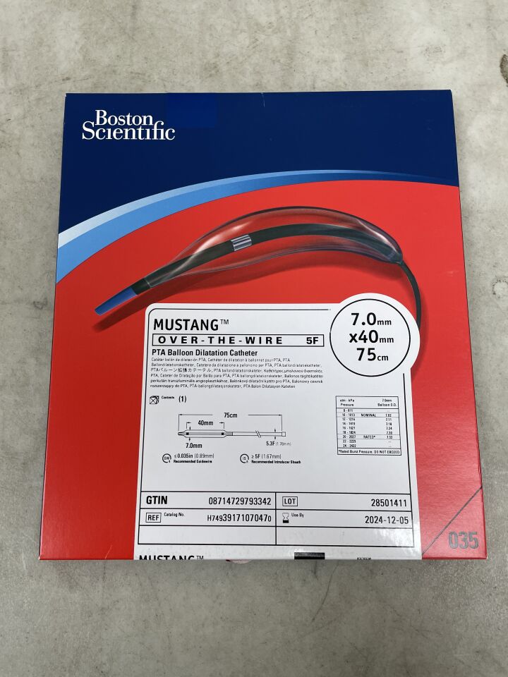 3917107047 - BOSTON SCIENTIFIC - Mustang OTW PTA Balloon Dilatation Catheter - 7.0mm x 40mm x 75cm, (EA) - ( Expiry Date: 2022-01-27 )