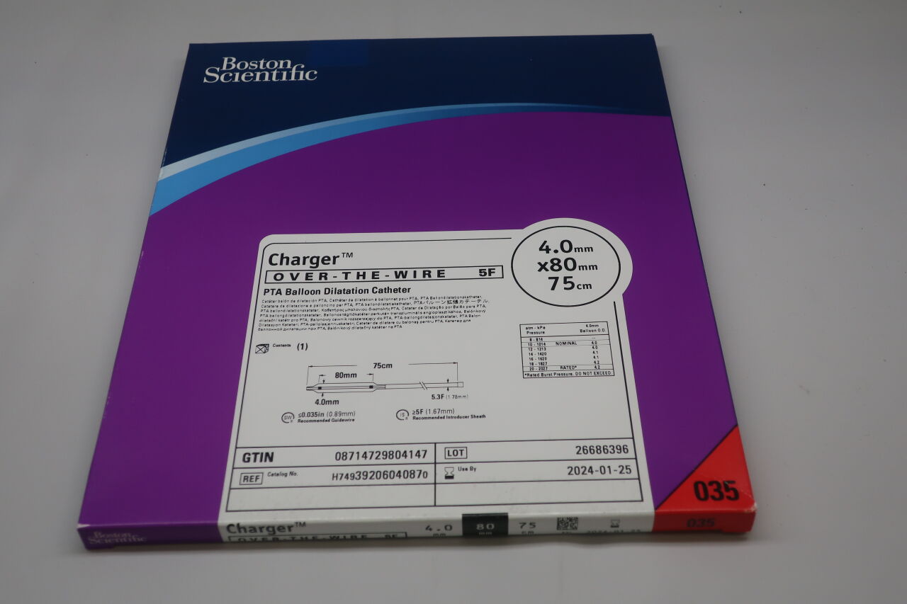 3920604087 - BOSTON SCIENTIFIC - charger 0.035" balloon dilatation catheter 4mm x 40mm, 75cm -, (EA) - ( Expiry Date: 2022-07-23 )