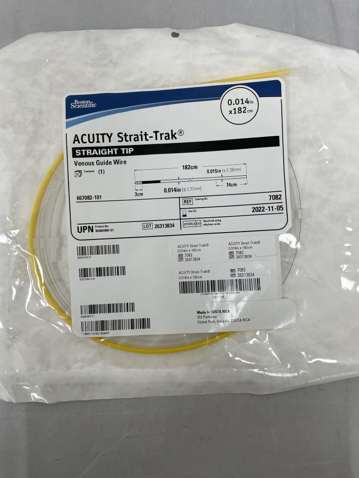 7082 - BOSTON SCIENTIFIC - ACUITY Strait-Trak Venous Guide Wire - Straight Tip - .014" x 182cm, (EA) - ( Expiry Date: 2022-11-05 )