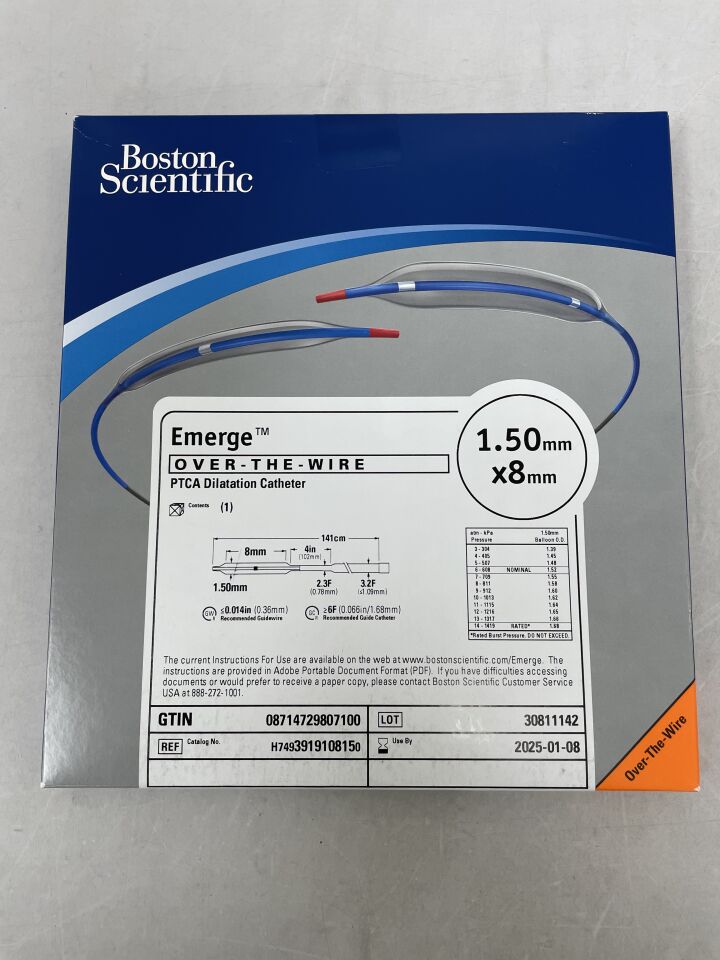 391910815 - BOSTON SCIENTIFIC - Emerge OTW PTCA Dilatation Catheter - 1.50mm x 8mm, (BX/1) - ( Expiry Date: 2022-12-09 )
