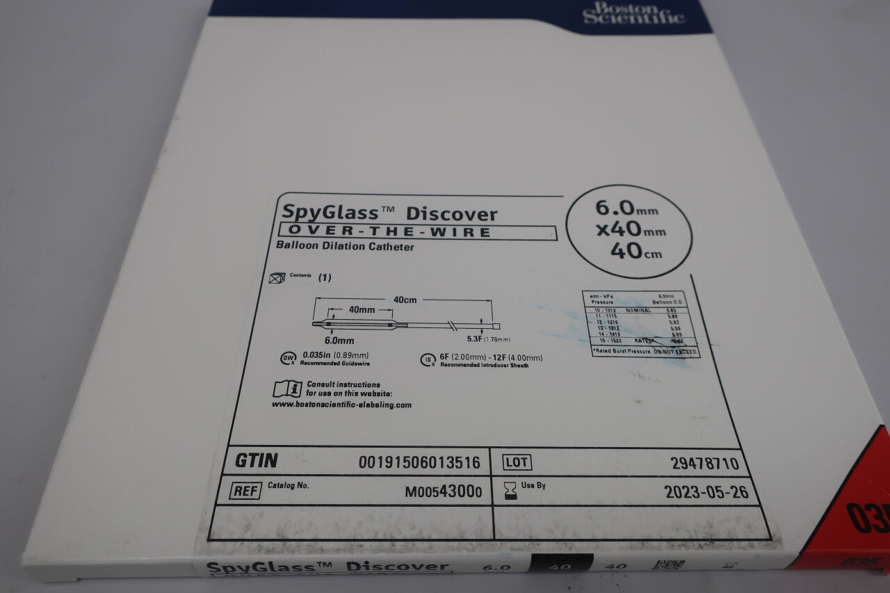 4300 - BOSTON SCIENTIFIC - SpyGlass Discover Balloon Dilation Catheter - OTW - 6.0mm x 40mm x 40cm, (BX/1) - ( Expiry Date: 2023-05-26 )