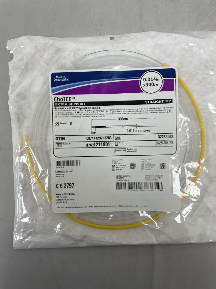 1211901 - BOSTON SCIENTIFIC - ChoICE Guidewire - ICE Hydrophilic Coating - Extra Support, Straight - .014" x 300cm, (EA) - ( Expiry Date: 2023-09-28 )
