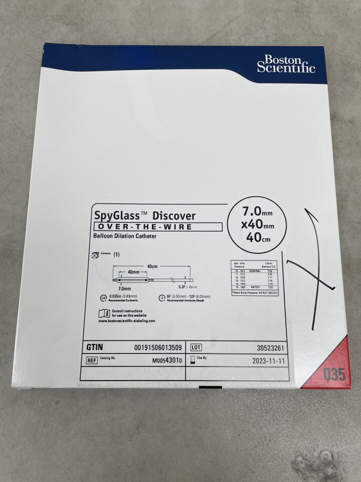 4301 - BOSTON SCIENTIFIC - SpyGlass Discover Balloon Dilation Catheter, Over-The-Wire, 7.0mm x 40mm x 40cm, (BX/1) - ( Expiry Date: 2023-11-11 )