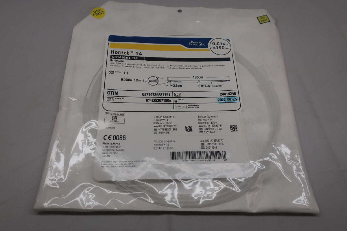 39307190 - BOSTON SCIENTIFIC - Hornet 14 Guidewire - Straight Tip - .014" x 190cm, (EA)