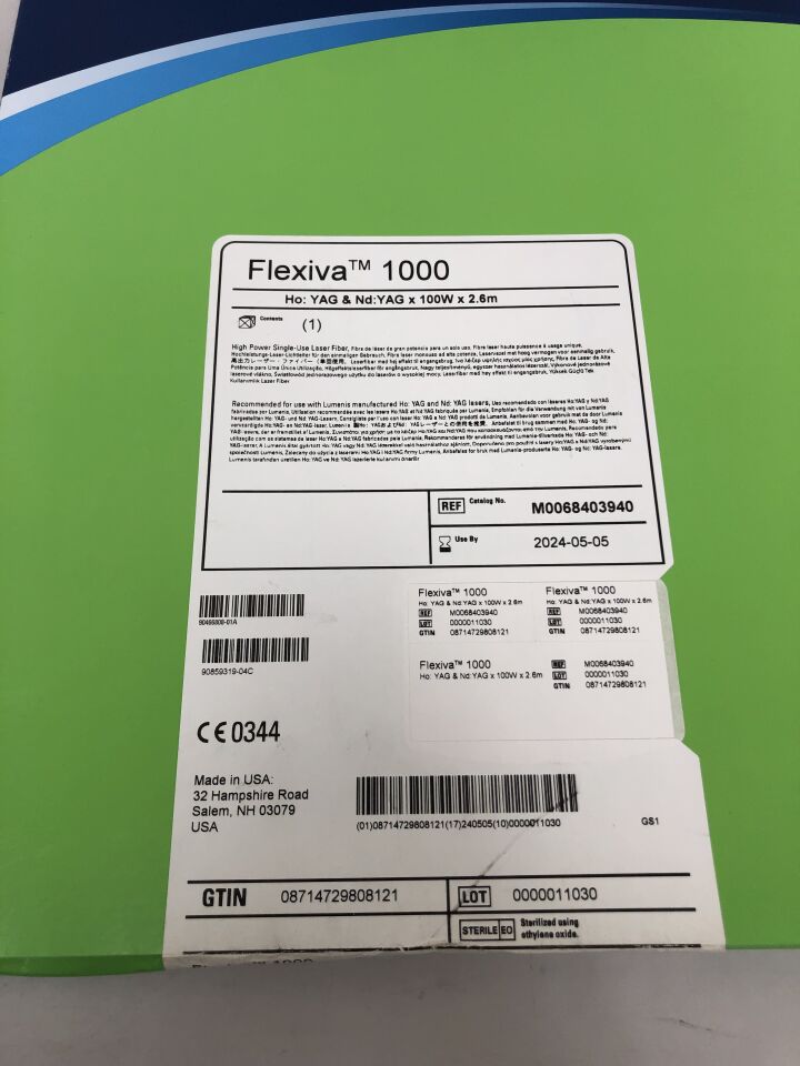 840394 - BOSTON SCIENTIFIC - Flexiva 1000 High Power Laser Fiber, HO: YAG & ND: YAG x 100W x 2.6m, (BX/1) - ( Expiry Date: 2024-05-05 )