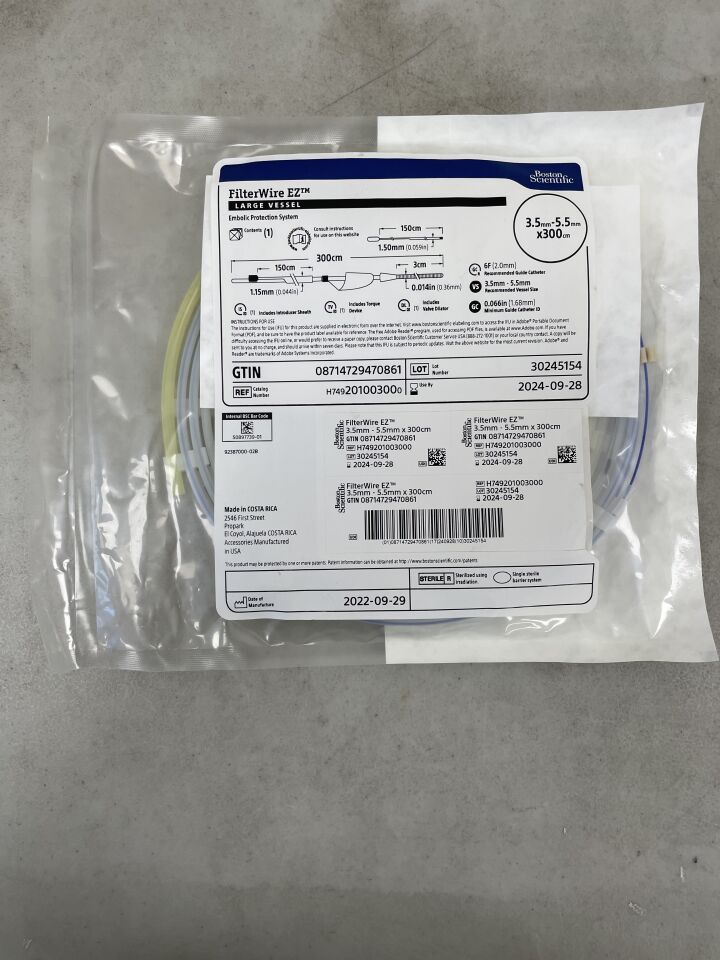 20100300 - BOSTON SCIENTIFIC - FilterWire EZ Large Vessel 3.5mm - 5.5mm x 300cm, (EA) - ( Expiry Date: 2024-09-28 )
