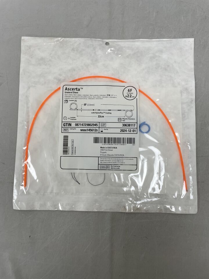 145612 - BOSTON SCIENTIFIC - Ascerta Ureteral Stent - 6Fr x 22cm, (EA) - ( Expiry Date: 2024-12-01 )