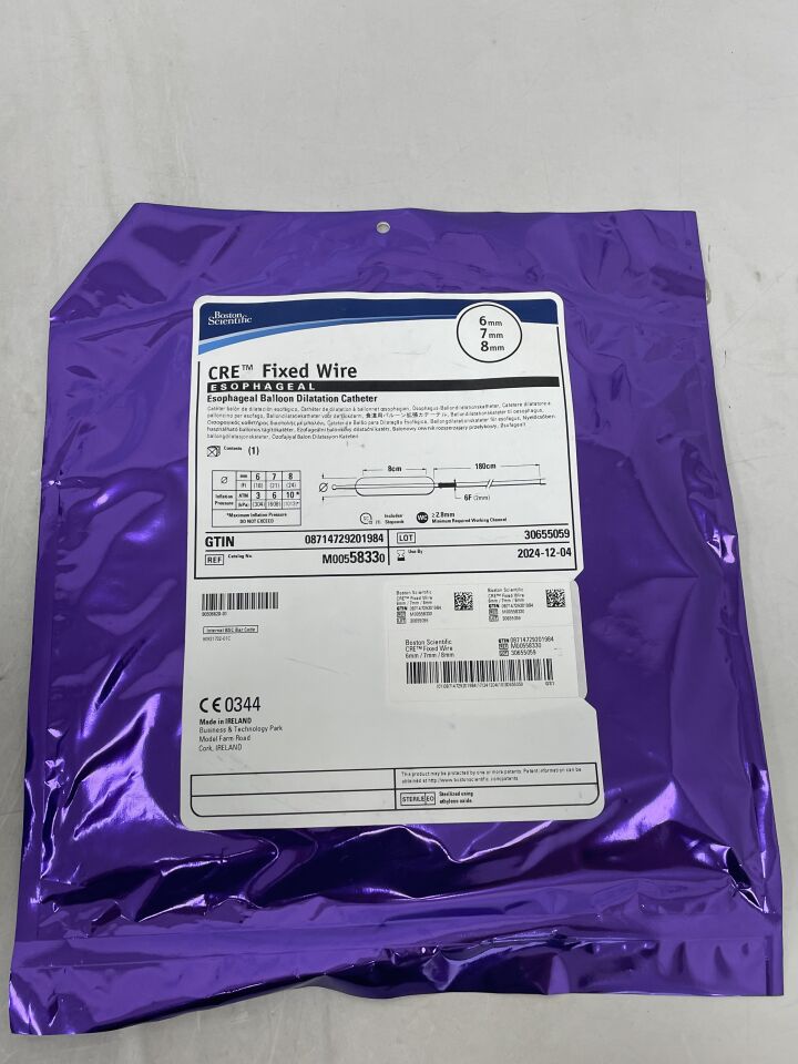 5833 - BOSTON SCIENTIFIC - CRE Fixed Wire Balloon Dilatation Catheter - Esophageal - 6mm x 7mm x 8mm, (EA) - ( Expiry Date: 2024-12-04 )