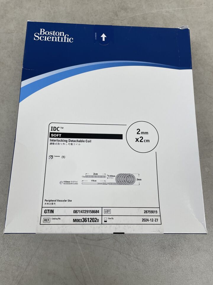 361202 - BOSTON SCIENTIFIC - IDC Soft Interlocking Detachable Coil, 2mm x 2cm, (BX/1) - ( Expiry Date: 2024-12-27 )