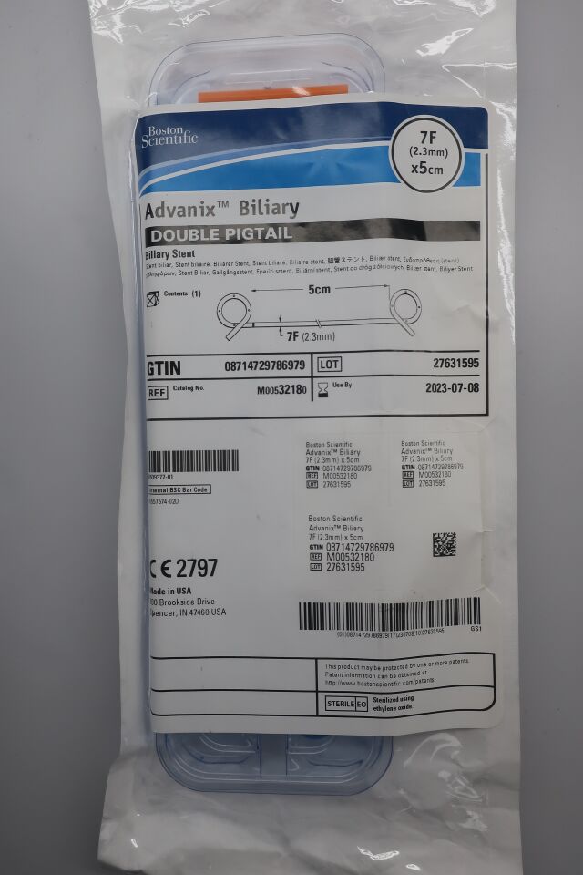 3218 - BOSTON SCIENTIFIC - Advanix Stent Double Pigtail 7Fr 5cm, (EA) - ( Expiry Date: 2025-01-22 )