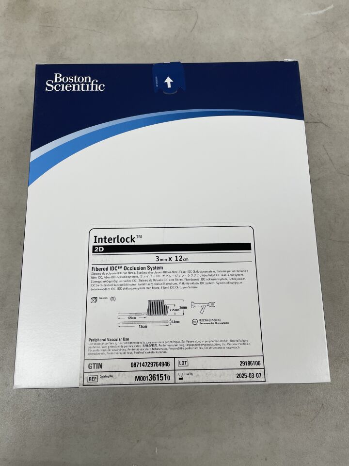 36151 - BOSTON SCIENTIFIC - Interlock 2D Fibered IDC Occlusion System - 3mm x 12cm, (BX/1) - ( Expiry Date: 2025-02-14 )