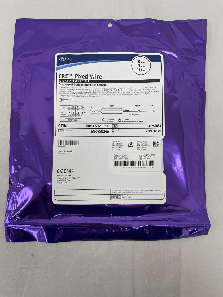 5834 - BOSTON SCIENTIFIC - CRE Fixed Wire Balloon Dilatation Catheter - Esophageal - 8mm x 9mm x 10mm, (EA) - ( Expiry Date: 2025-06-08 )