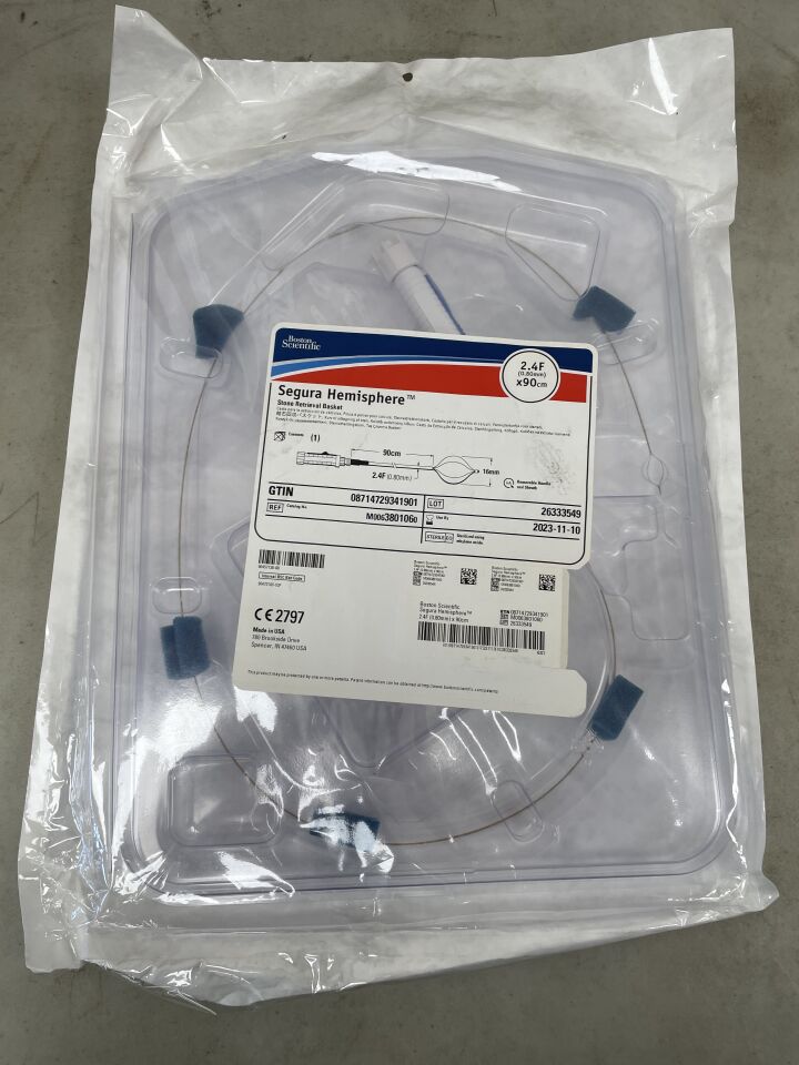 380106 - BOSTON SCIENTIFIC - Segura Hemisphere Stone Retrieval Basket - 2.4Fr x 90cm x 16mm, (EA) - ( Expiry Date: 2025-11-15 )