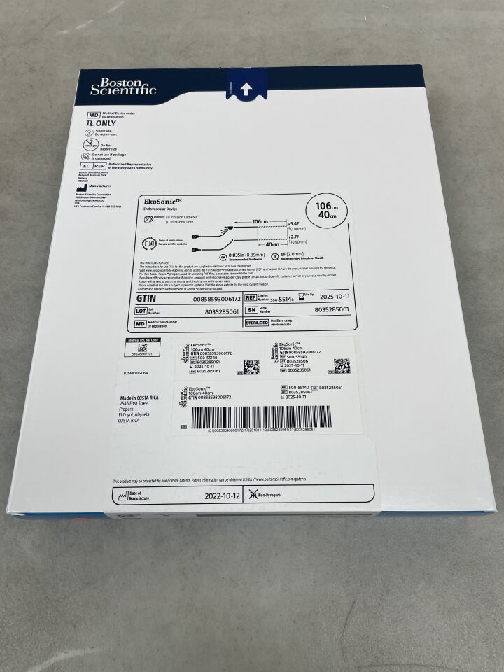 5514 - BOSTON SCIENTIFIC - EkoSonic Endovascular Device - Infusion Catheter and Ultrasonic Core - 106cm x 40cm, (BX/1) - ( Expiry Date: 2025-12-21 )