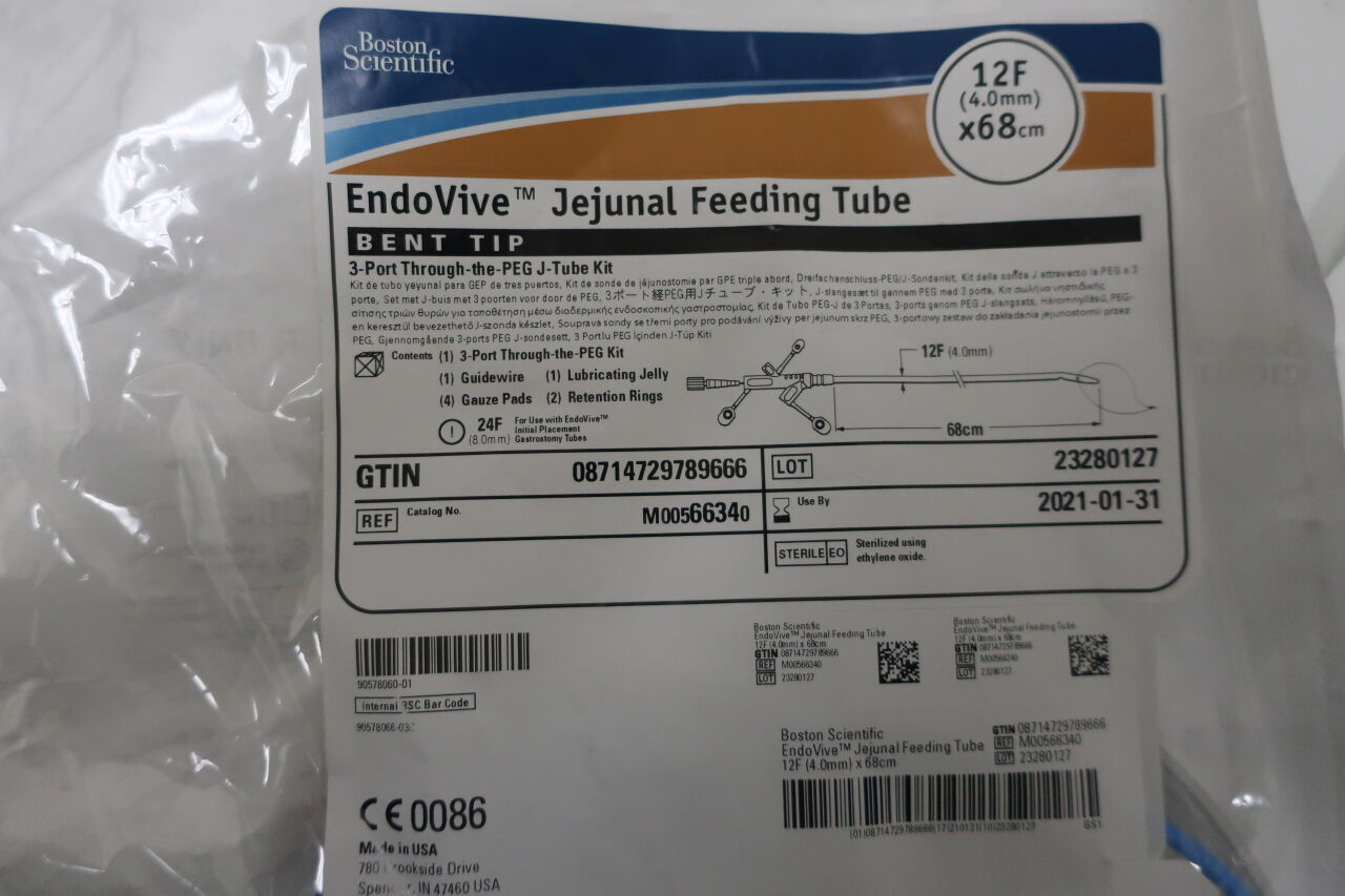 6634 - BOSTON SCIENTIFIC - endovive jejunal feeding tube bent tip 12f x 68cm , (EA) - ( Expiry Date: 2026-01-15 )