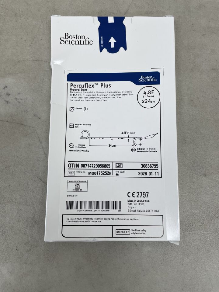 175252 - BOSTON SCIENTIFIC - Percuflex Plus Ureteral Stent - 4.8Fr x 24cm, (BX/1) - ( Expiry Date: 2026-02-12 )