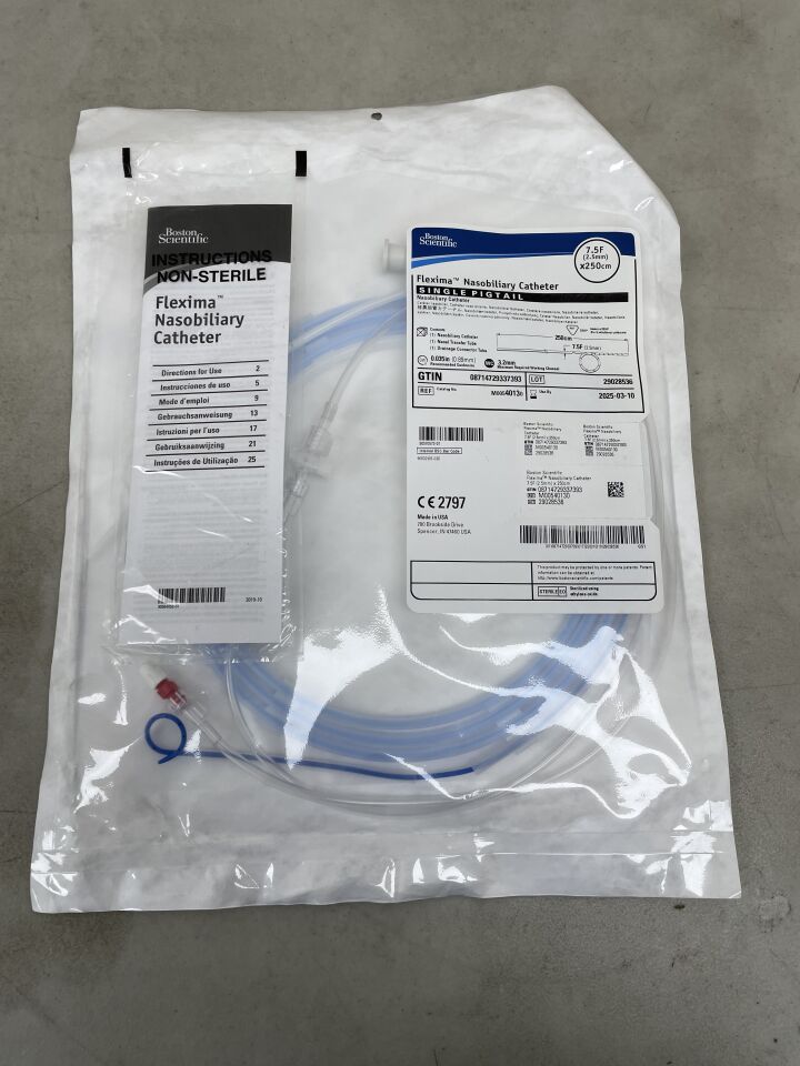 4013 - BOSTON SCIENTIFIC - Flexima Nasobiliary Catheter, Single Pigtail, 7.5F x 250cm, (EA) - ( Expiry Date: 2025-03-10 )