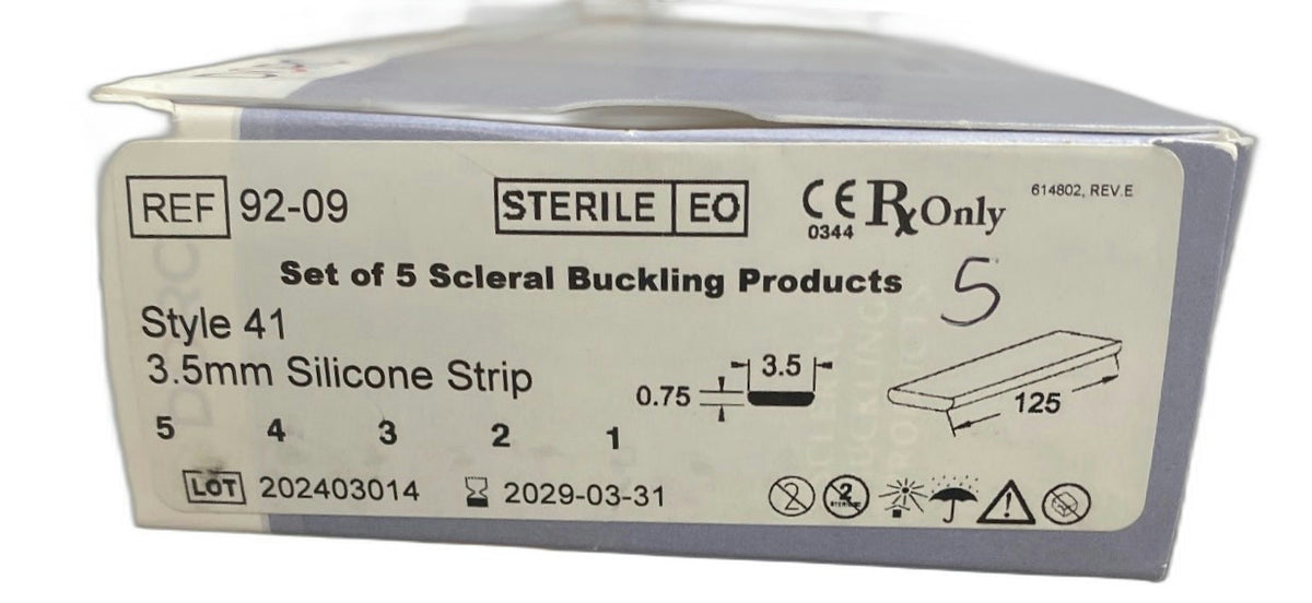 92-09 - DUTCH OPHTHALMIC RESEARCH CENTER - Scleral Buckling Products: Style 41, 3.5mm Silicone Strip, (BX/5)