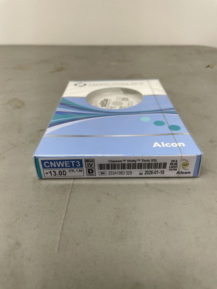 CNWET3.130 - ALCON - Clareon Vivity Toric Extended Vision UV Absorbing IOL, 13.0D, (BX/1) - ( Expiry Date: 2025-11-11 )