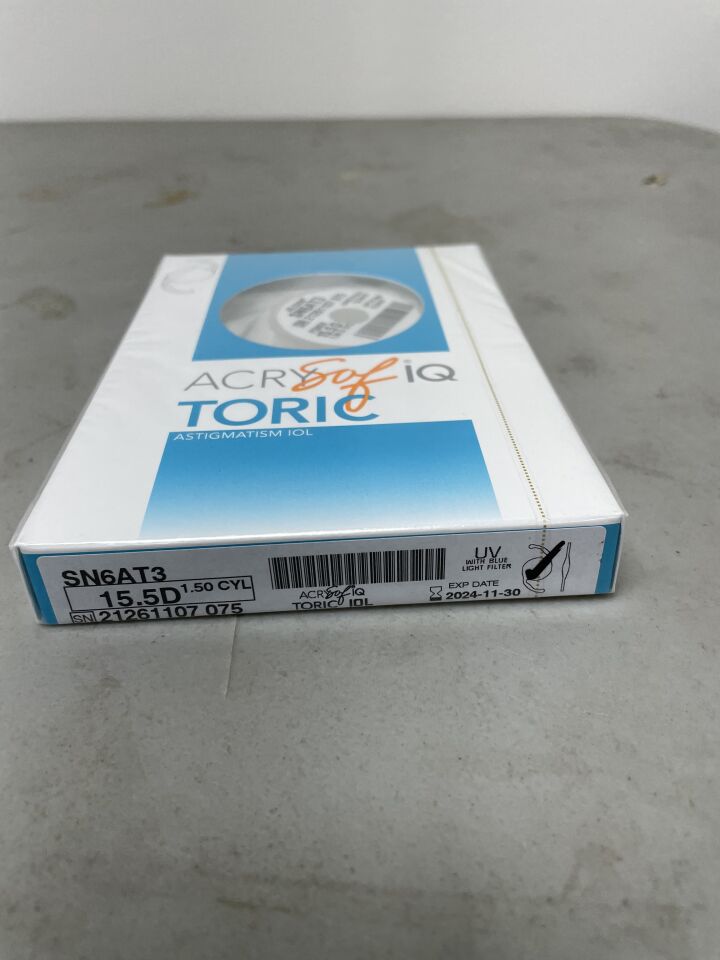 SN6AT3.155 - ALCON - AcrySof IQ Toric Astigmatism Intraocular Lens, 15.5D, (BX/1) - ( Expiry Date: 2025-11-30 )