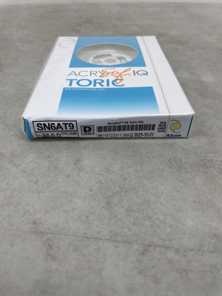 SN6AT9.220 - ALCON - AcrySof IQ Toric Astigmatism Intraocular Lens, 22.0D, (BX/1) - ( Expiry Date: 2025-10-27 )