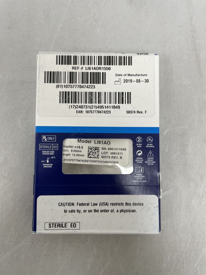 LI61AOR1550 - BAUSCH & LOMB - SofPort IOL Advanced Optics Aspheric Lens, +15.5D, (BX/1) - ( Expiry Date: 2025-06-30 )