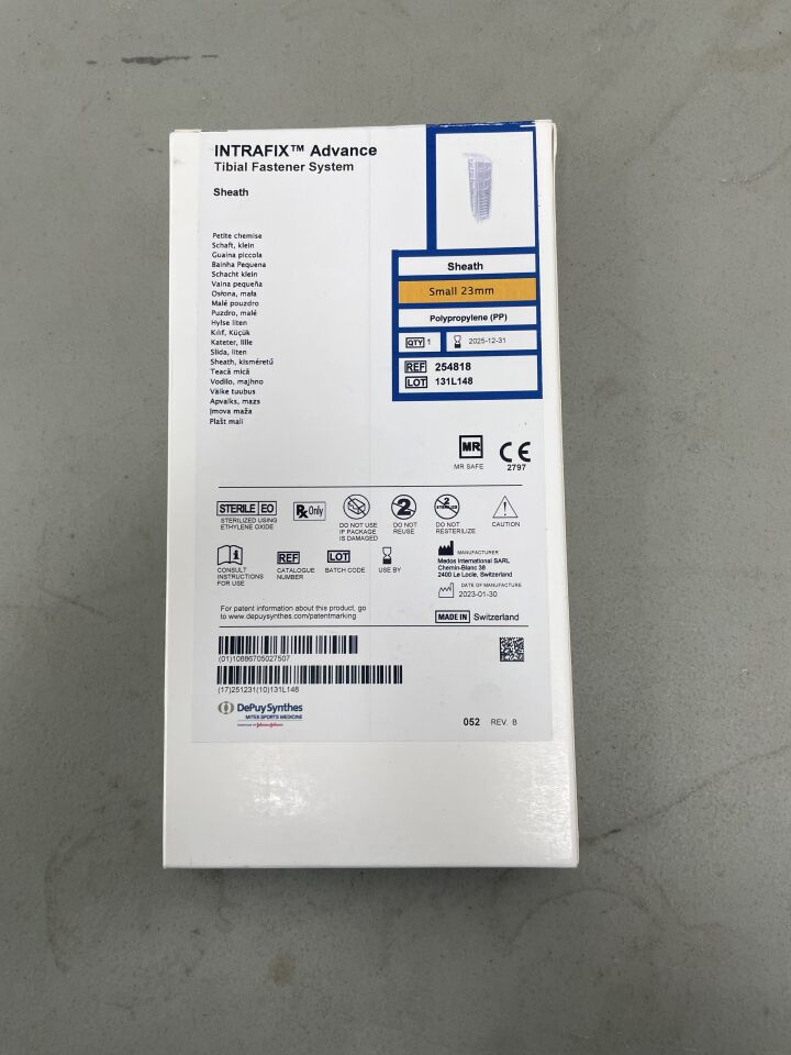 254818 - DEPUY - Intrafix Advance Polypropylene Non-Absorbable Non-Tapered Sheath, 23 mm Length, (BX/1) - ( Expiry Date: 2025-12-31 )