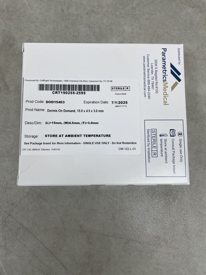 DOD15453 - DEPUY - Dermis on Demand Allograft, 15 mm x 4.5 mm x 3 mm, (BX/1) - ( Expiry Date: 2025-08-20 )