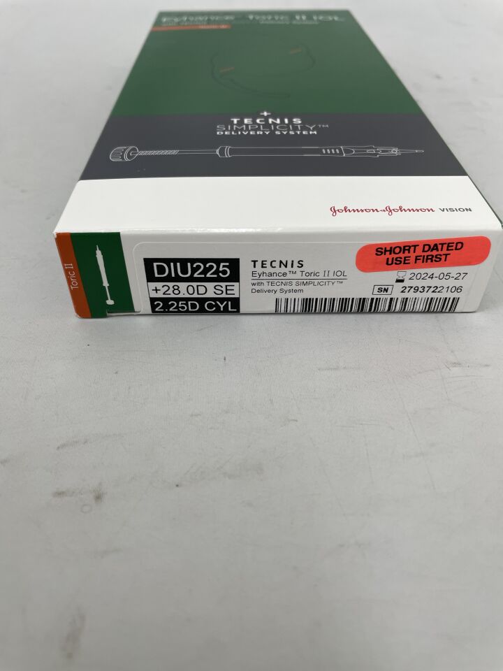 DIU225U280 - JOHNSON & JOHNSON - TECNIS Eyehance Toric II IOL with TECNIS Simplicity Delivery System, 28.0, (BX/1) - ( Expiry Date: 2024-08-10 )