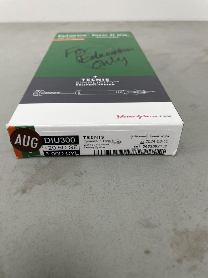 DIU300U205 - JOHNSON & JOHNSON - TECNIS Eyehance Toric II IOL with TECNIS Simplicity Delivery System, 20.5, (BX/1) - ( Expiry Date: 2024-08-15 )