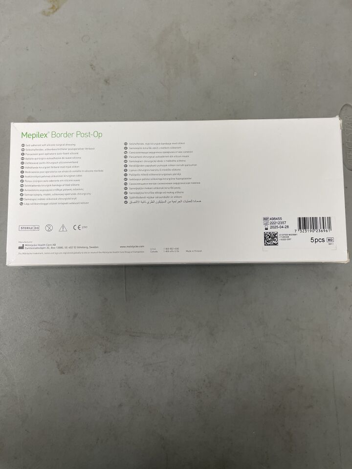 496455 - MöLNLYCKE - Mepilex Border Post Op, 10 x 25cm, (BX/5) - ( Expiry Date: 2025-04-28 )