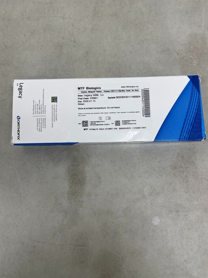 420801 - MTF BIOLOGICS - Legacy DBM, 1cc, (BX/1) - ( Expiry Date: 2026-01-15 )