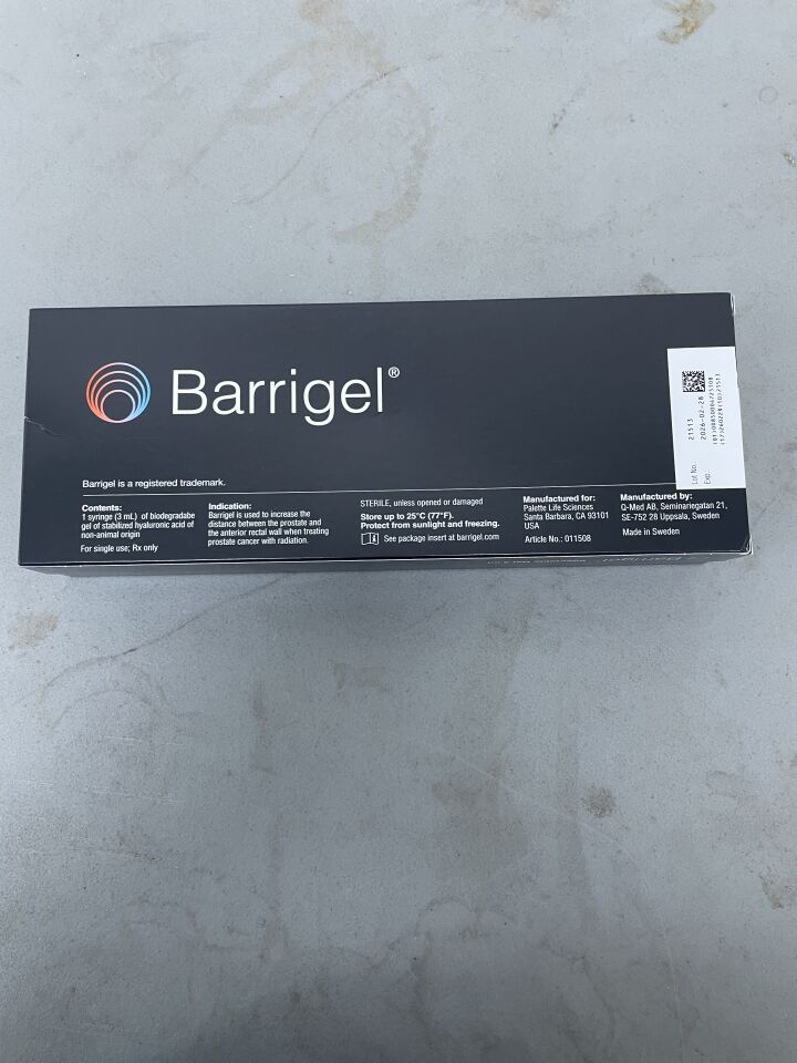 11508 - PALETTE LIFE SCIENCES - Barrigel Rectal Gel Spacer Injectable Gel 3ml Syringe, (BX/1) - ( Expiry Date: 2026-02-28 )